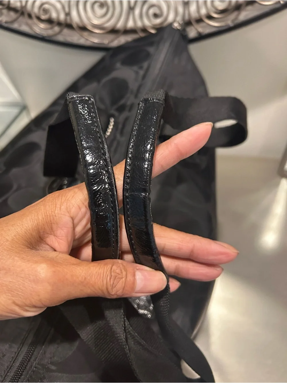 Coach Black Signature travel/ packable weekend bag